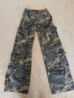 America Bazi  Camouflage Cargo Jeans - Olive Camo